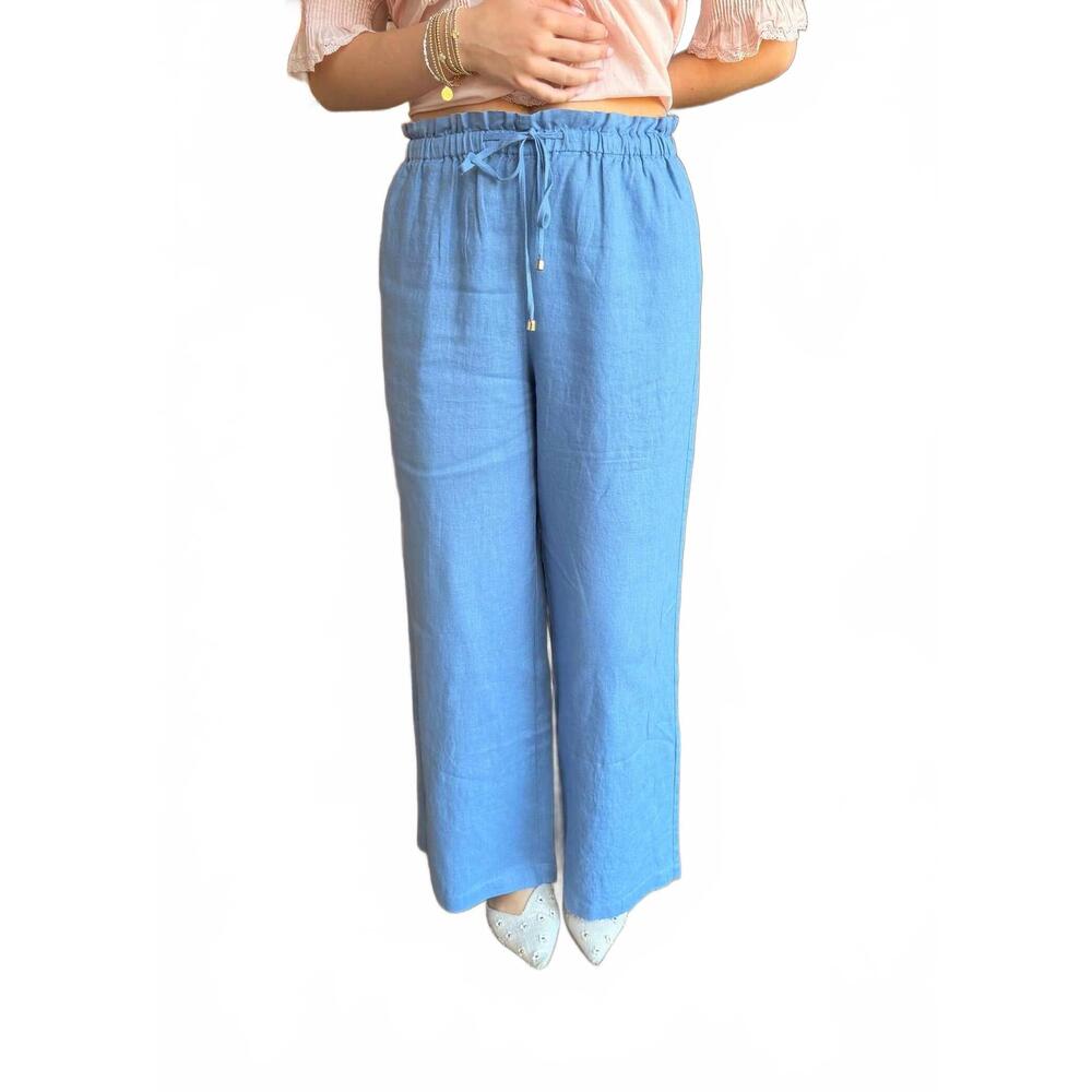 NEW STRAWBERRY PARIS cashmire linen pant in denim